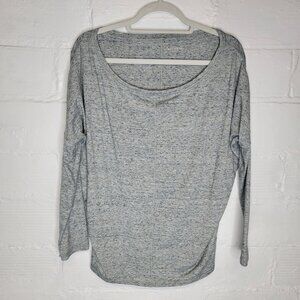 Athleta Women's Small Oversized Tapered Fit T Shirt Top Gray Long Sleeve